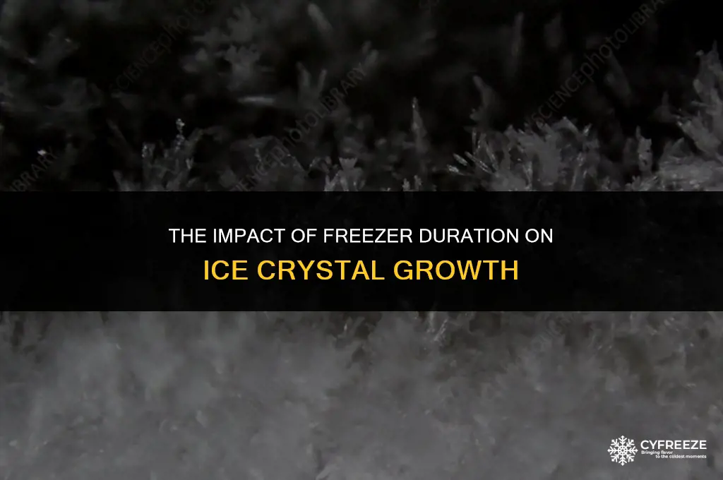 does ice crystal formation grow as freezer time lengthens