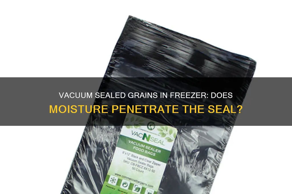 does moisture get into vacuum sealed grains in the freezer