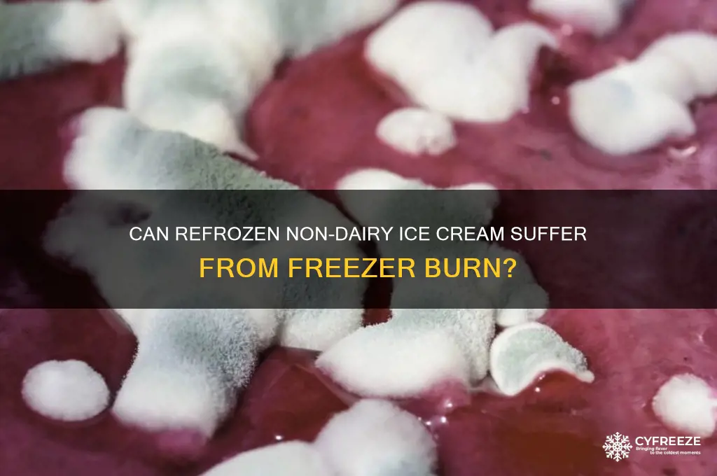 does non dairy icre cream get freezer burnt if refrozen