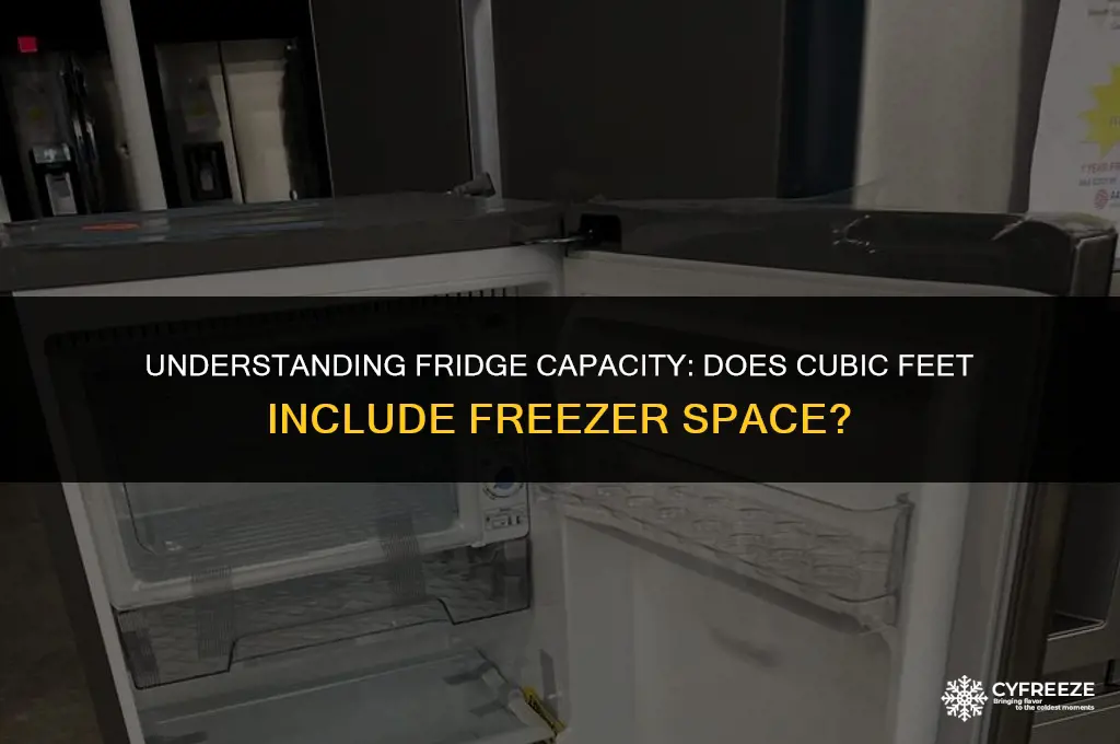 does the cubic feet of a fridge include the freezer