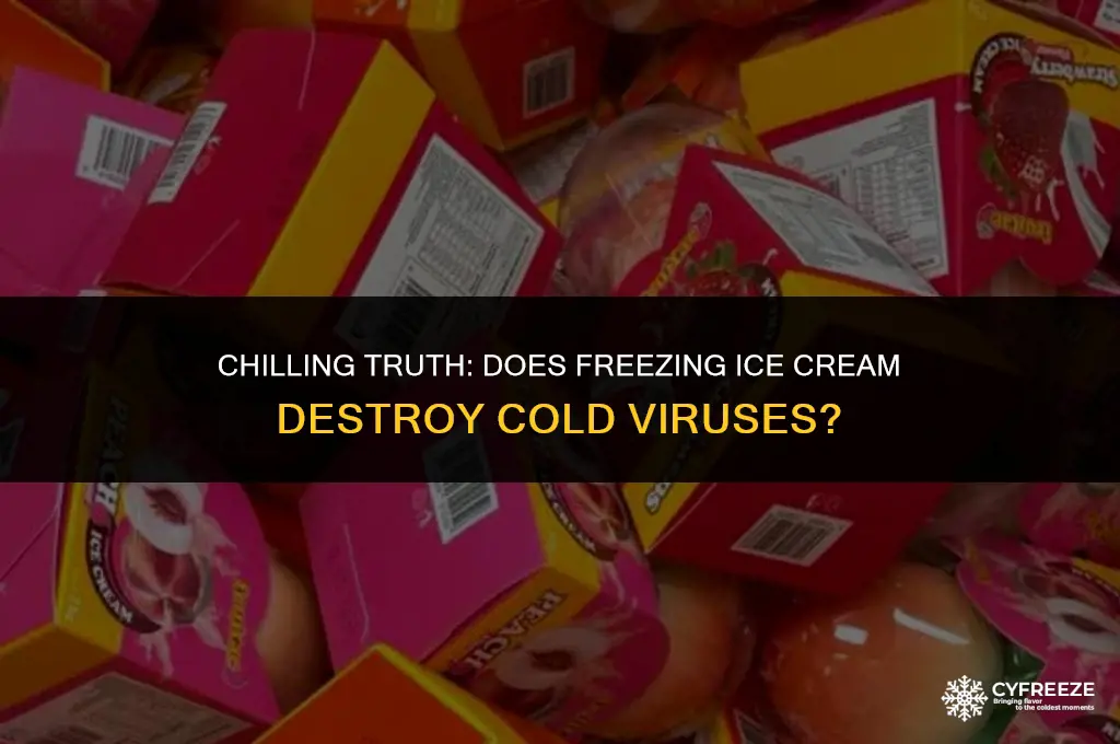 does the freezer kill cold virus in ice cream