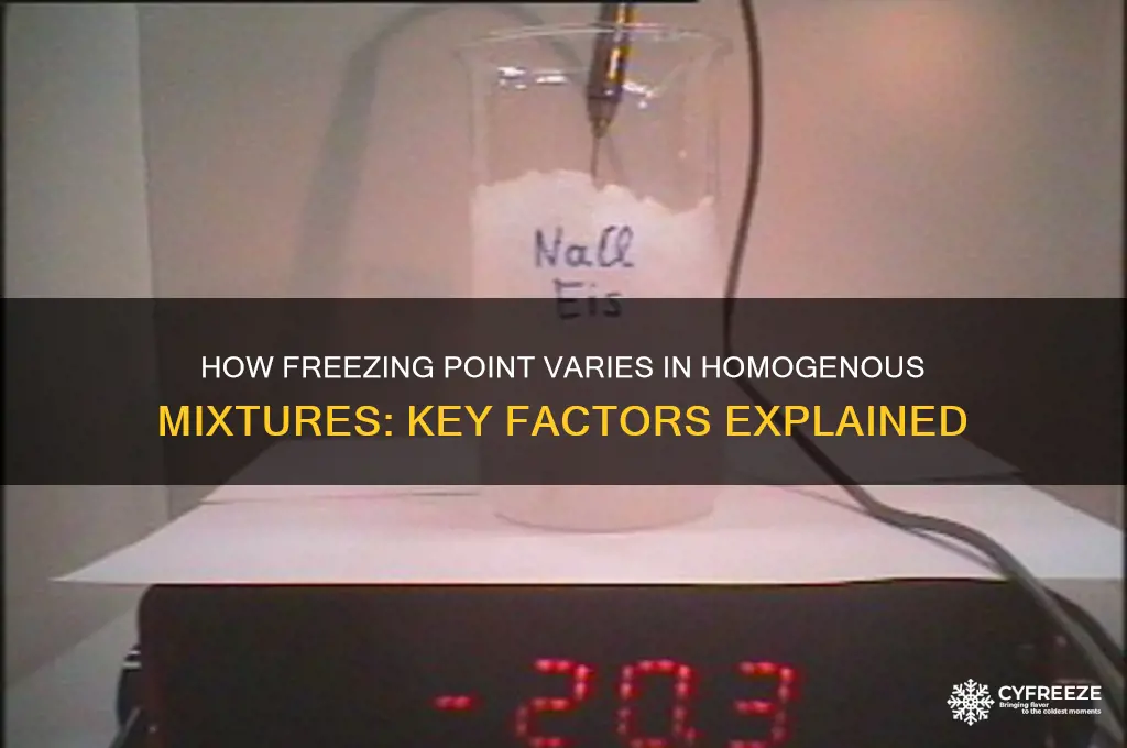 does the freezing point of a homogenous mixture change