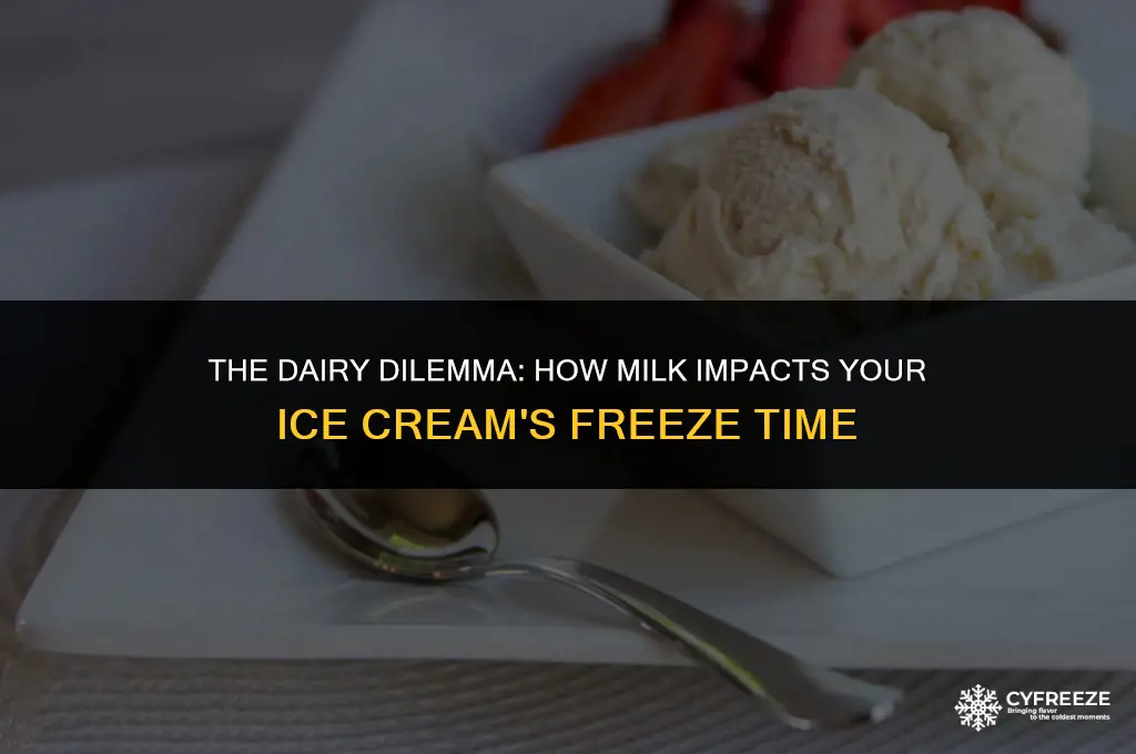 does the milk affect ice cream freezing time