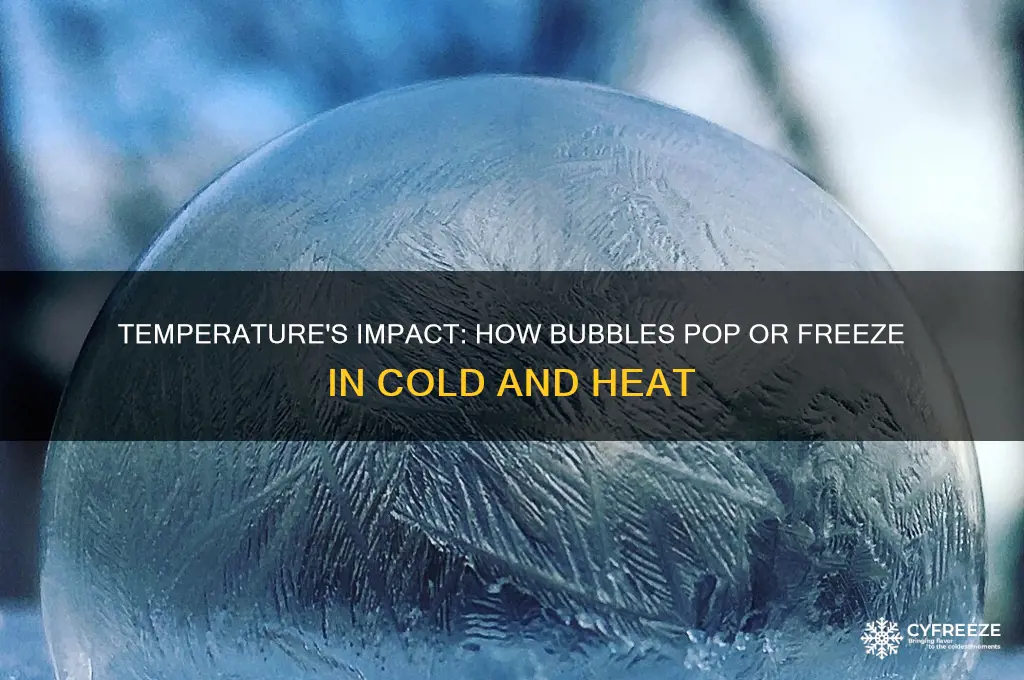 does the temperature affect how bubbles pop or freeze