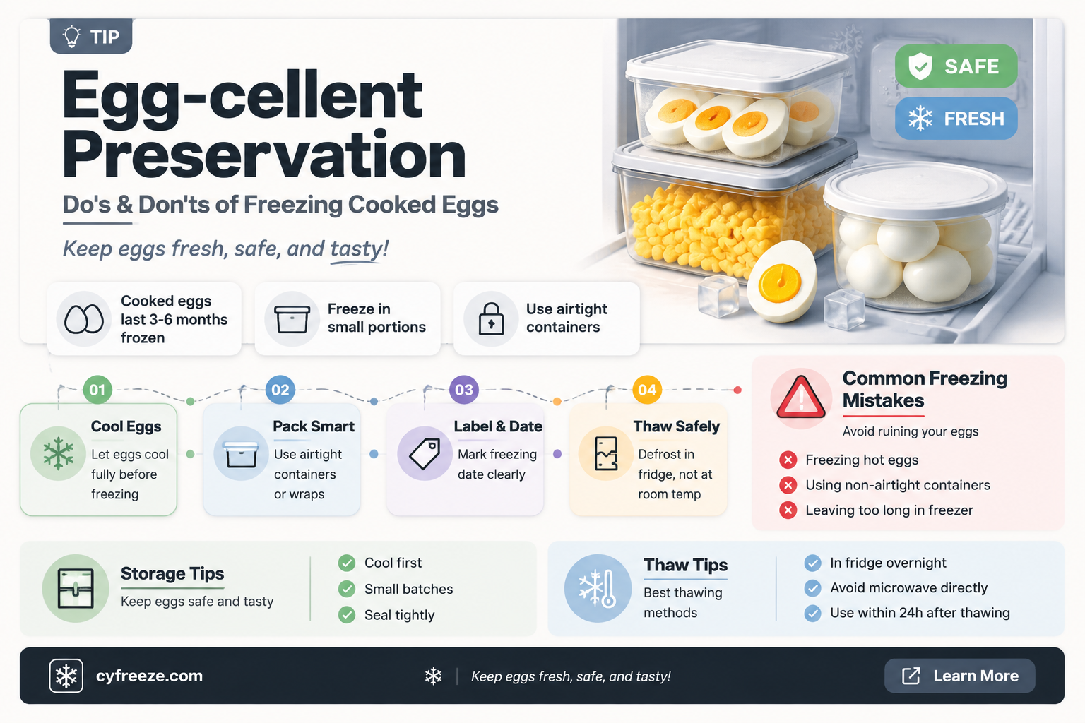 can you freeze cooked egg