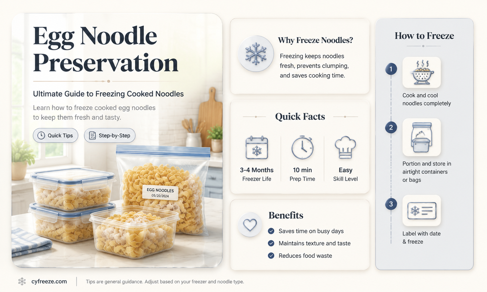 can you freeze cooked egg noodles
