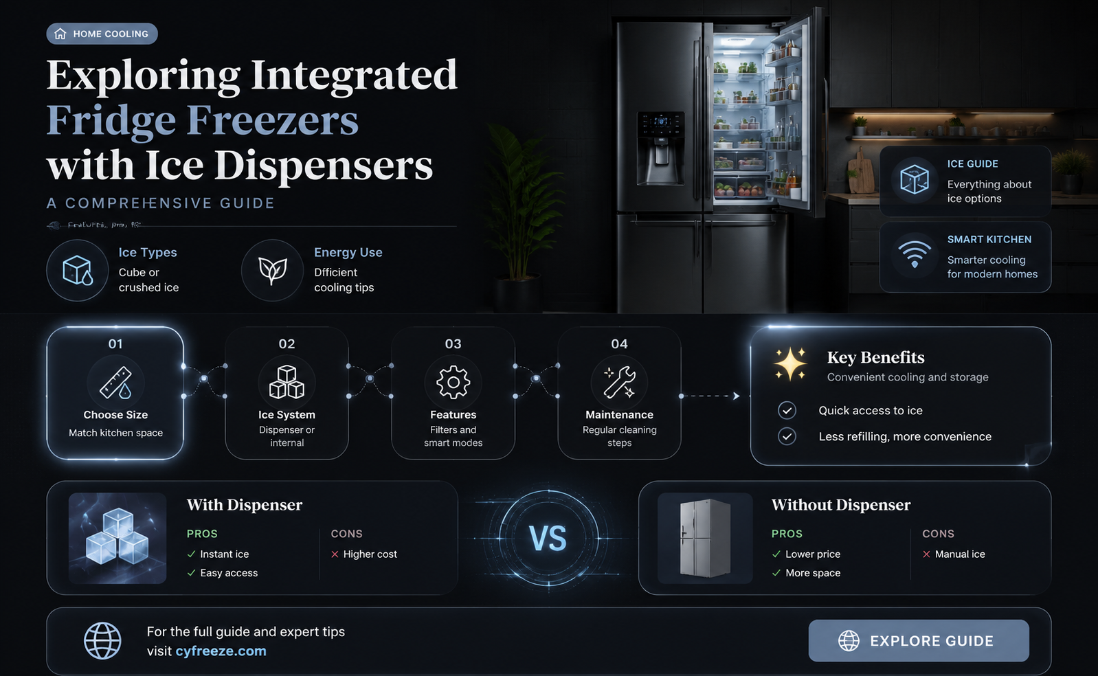 can you get integrated fridge freezer with ice dispenser
