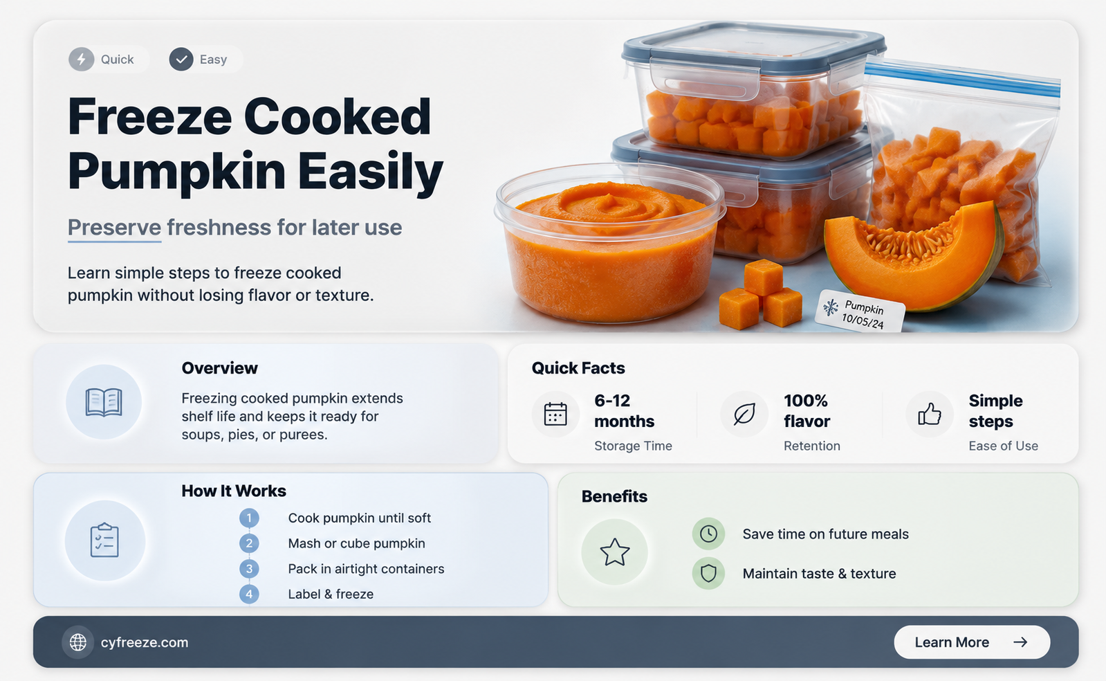 can you freeze cooked pumpkin