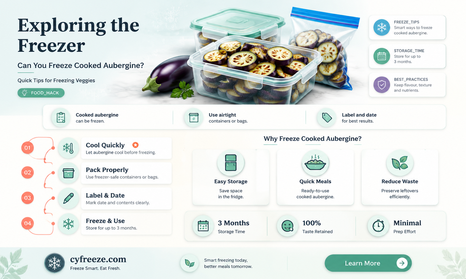 can you freeze cooked aubergine
