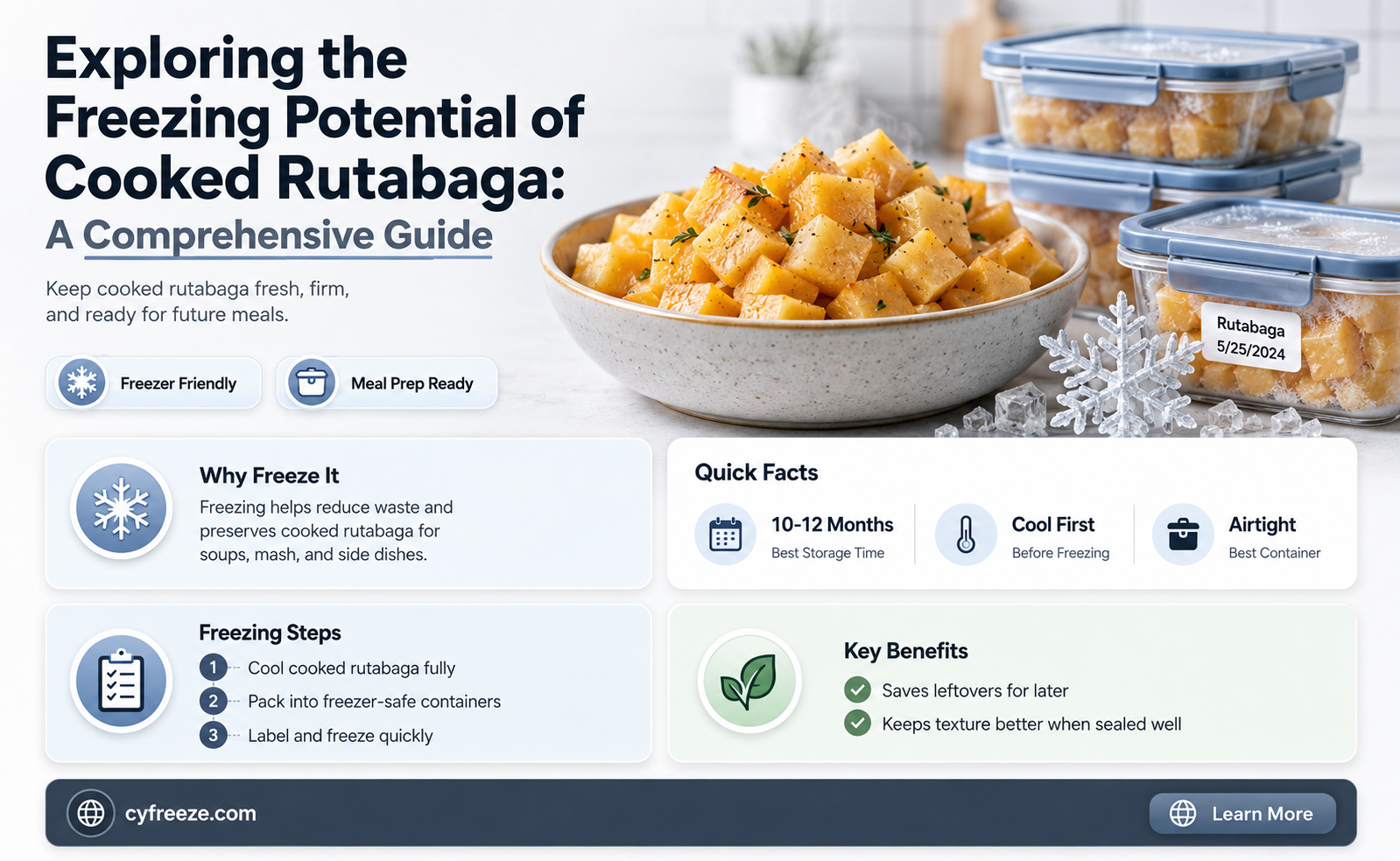 can you freeze rutabaga cooked