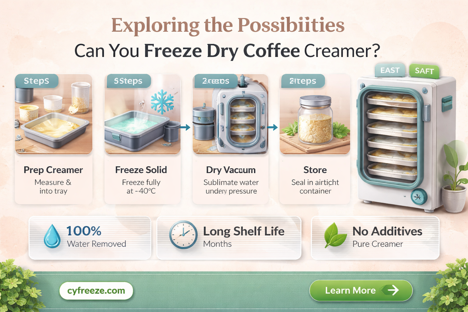 can you freeze dry coffee creamer