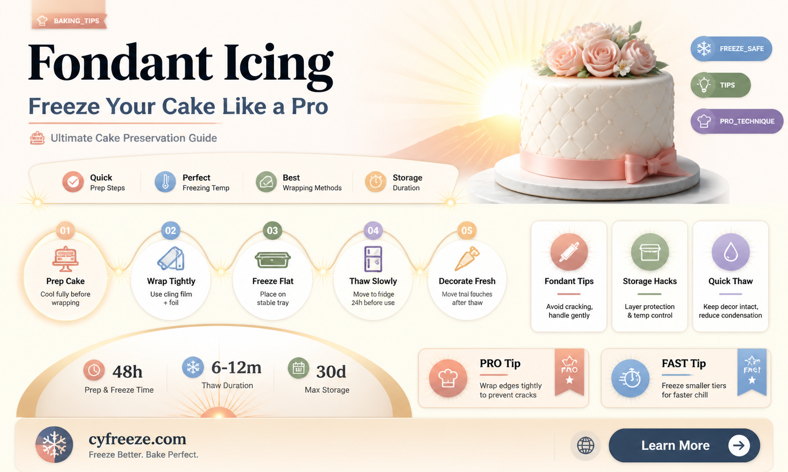 can you freeze a cake with fondant icing