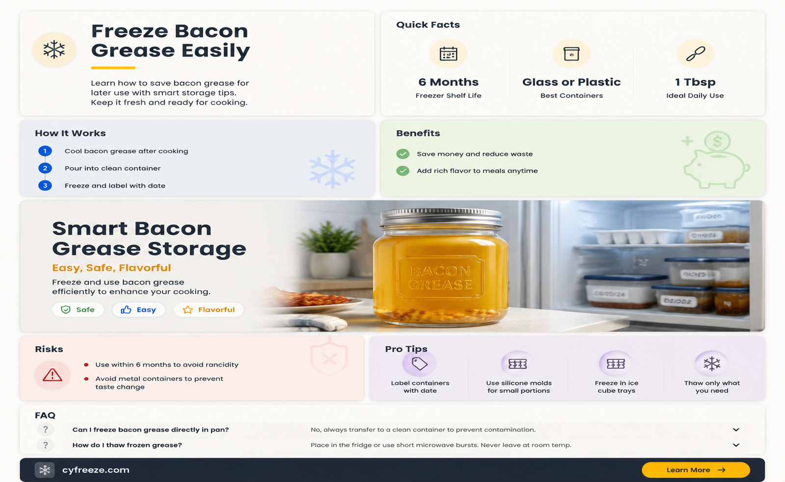 can you freeze bacon grease for later use