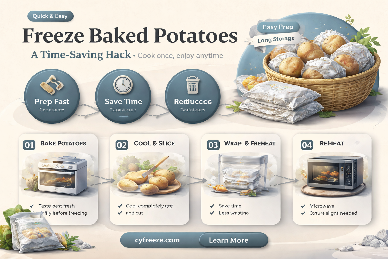 can you freeze baked potatoes for later use