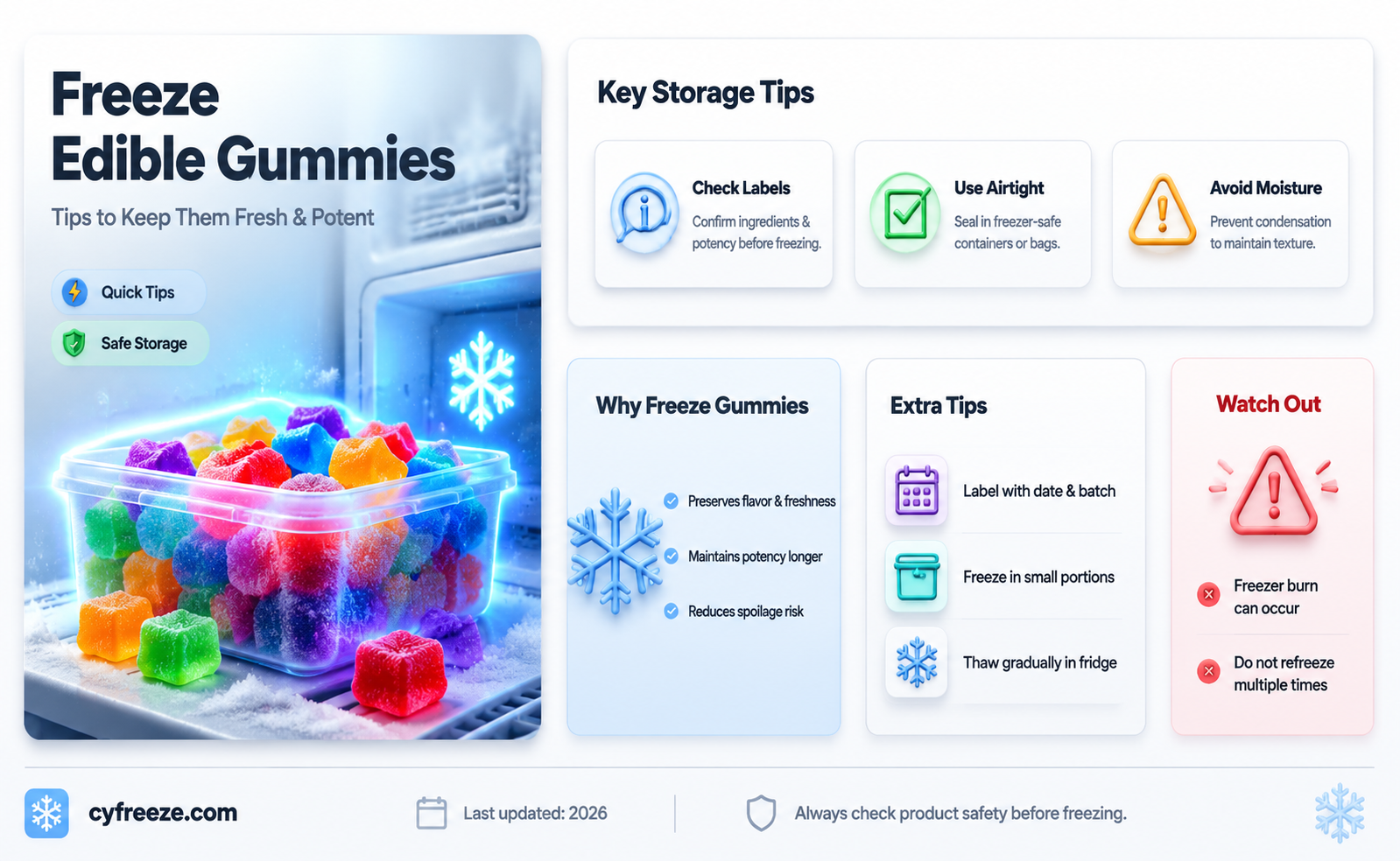 can you freeze edible gummies for later use