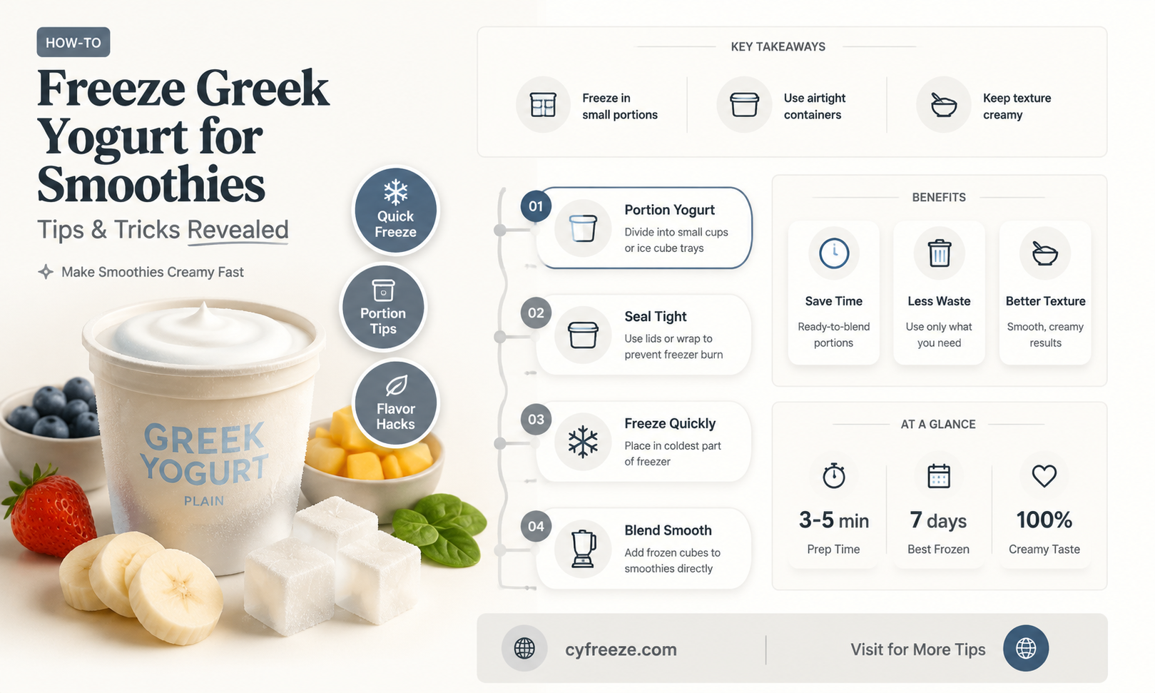 can you freeze greek yogurt to use in smoothies