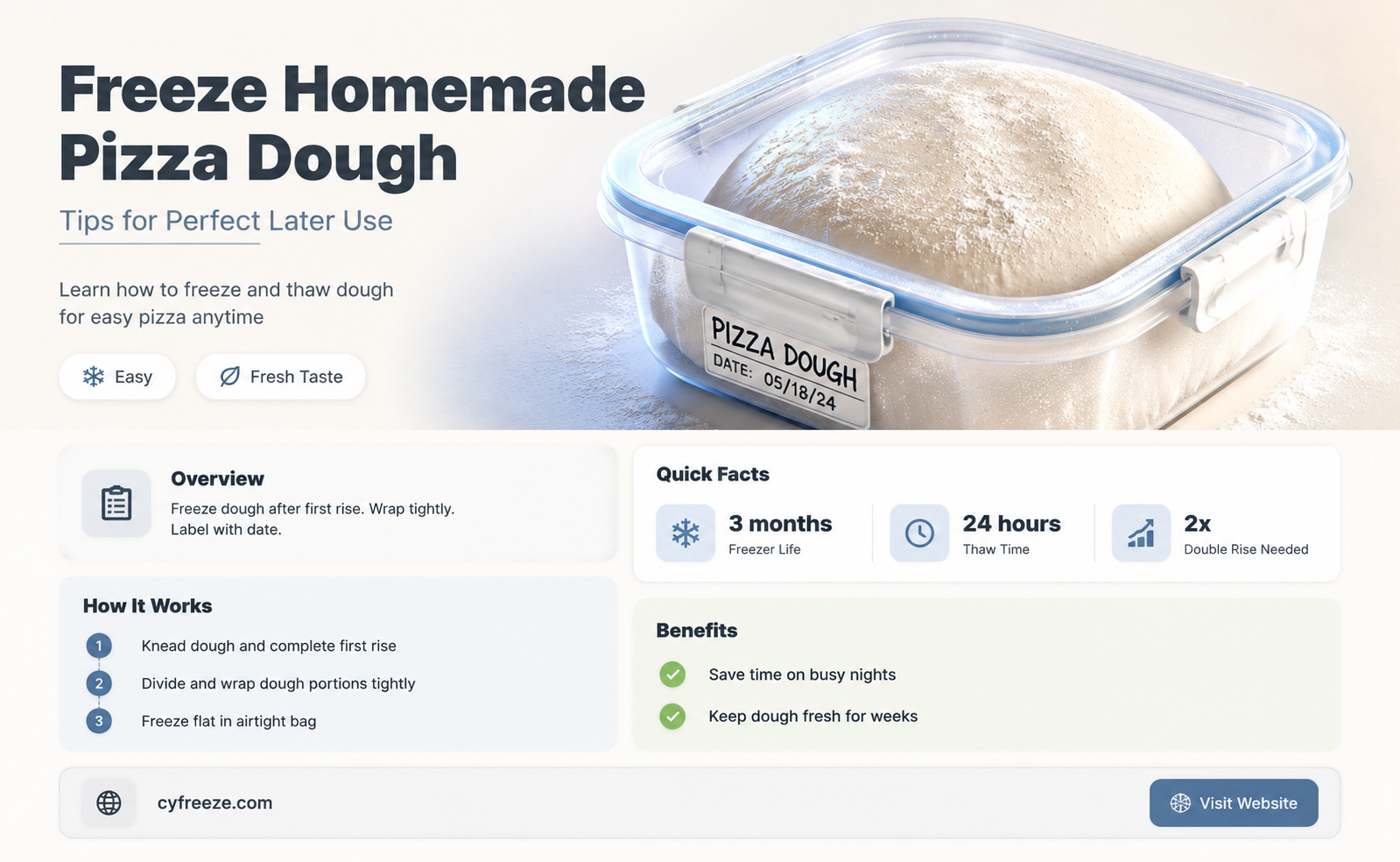 can you freeze homemade pizza dough for later use