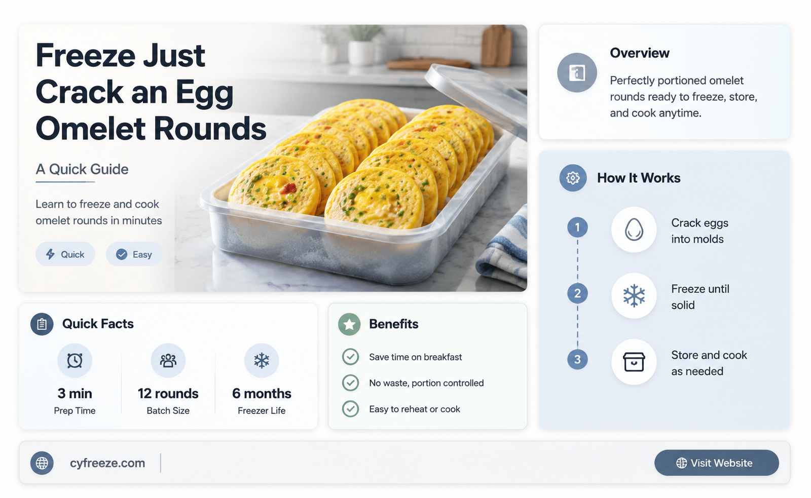 can you freeze just crack an egg omelet rounds