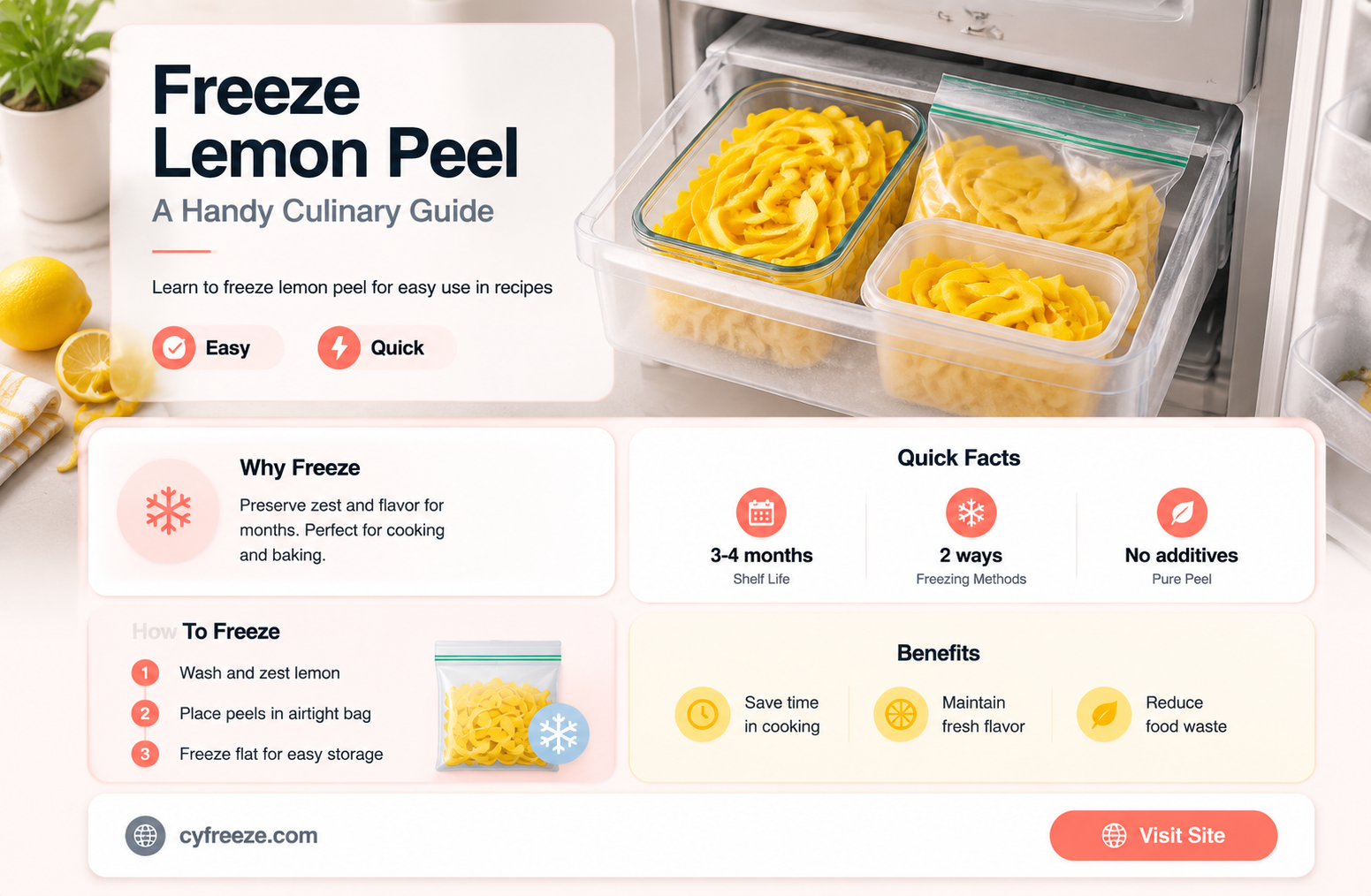 can you freeze lemon peel for later use