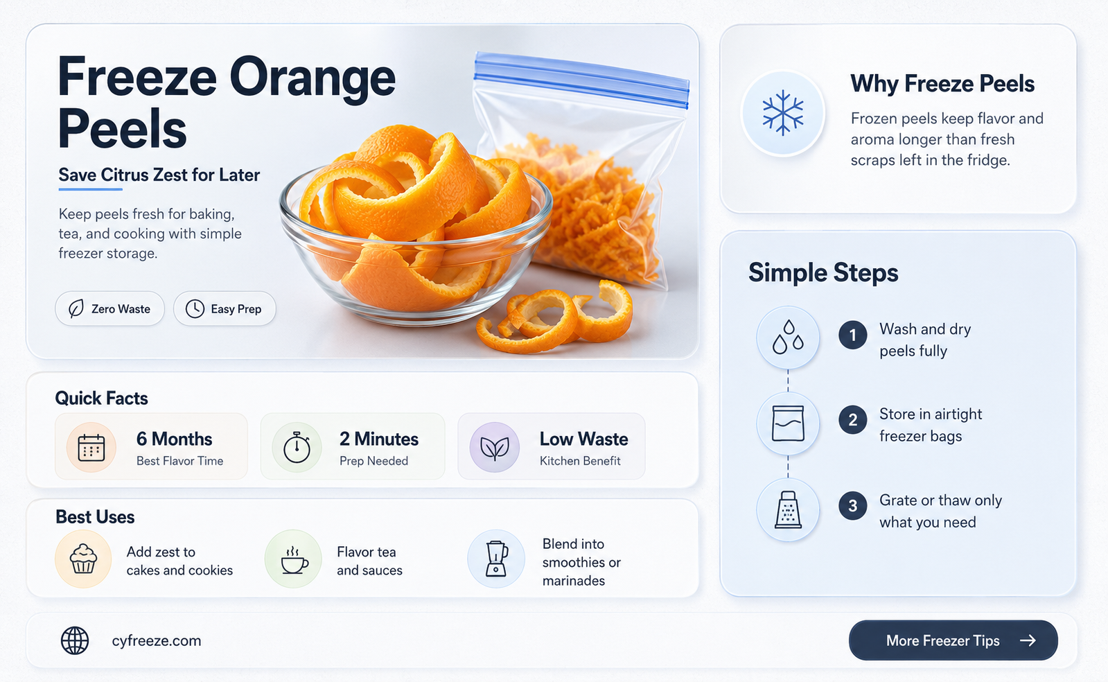can you freeze orange peels for later use