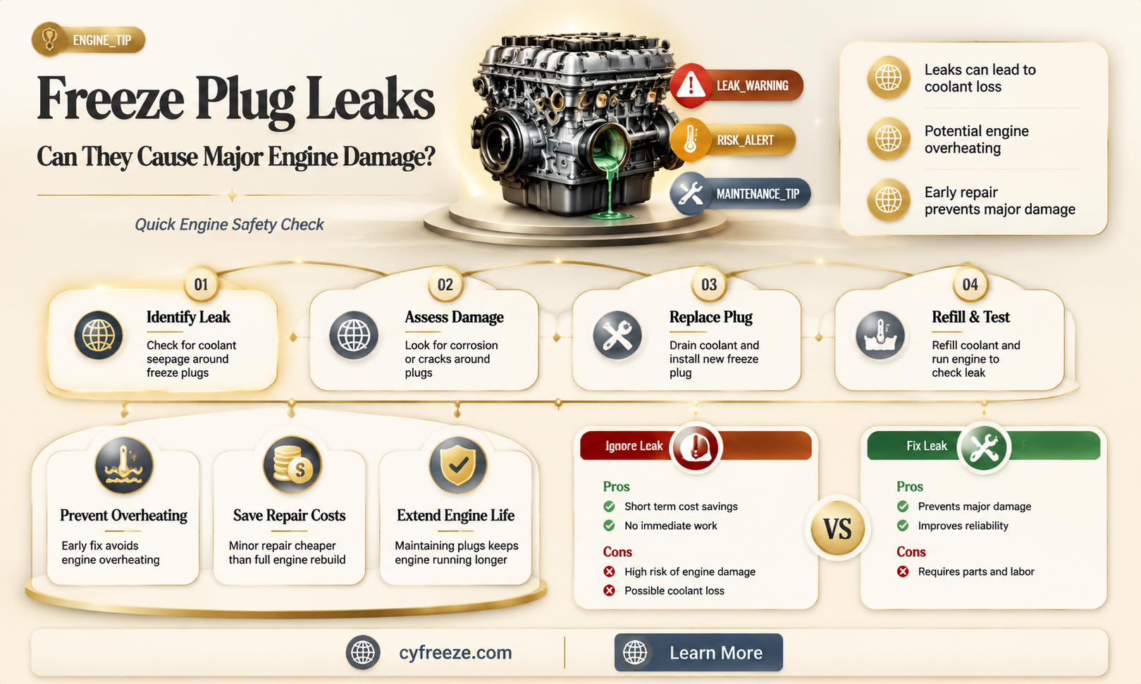 can you get a big leak from a freeze plug