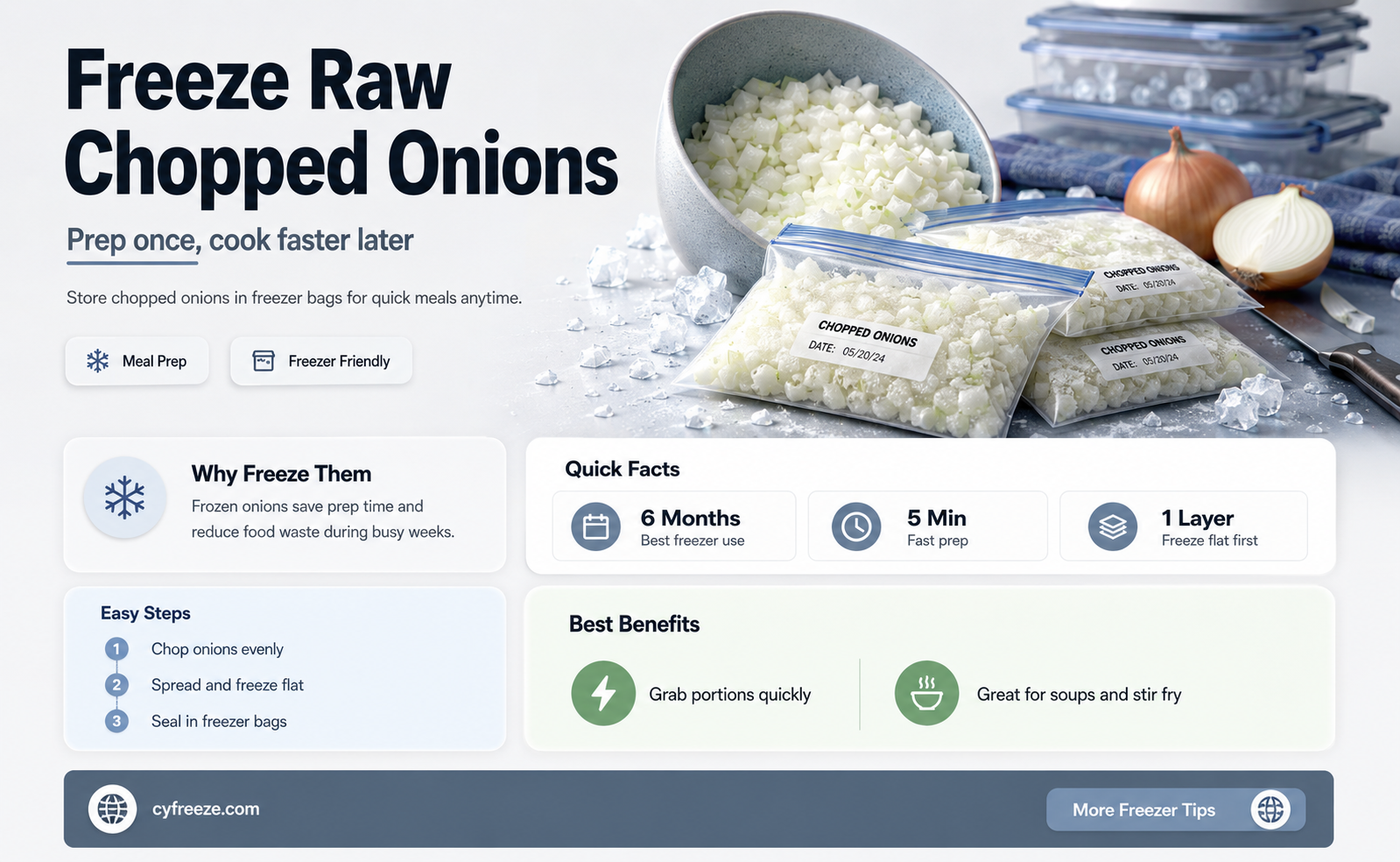 can you freeze raw chopped onions to use for later