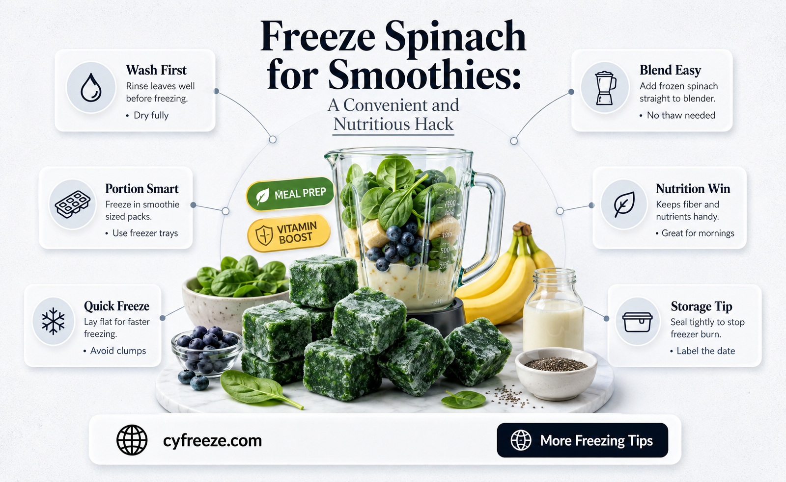 can you freeze spinach to use in smoothies