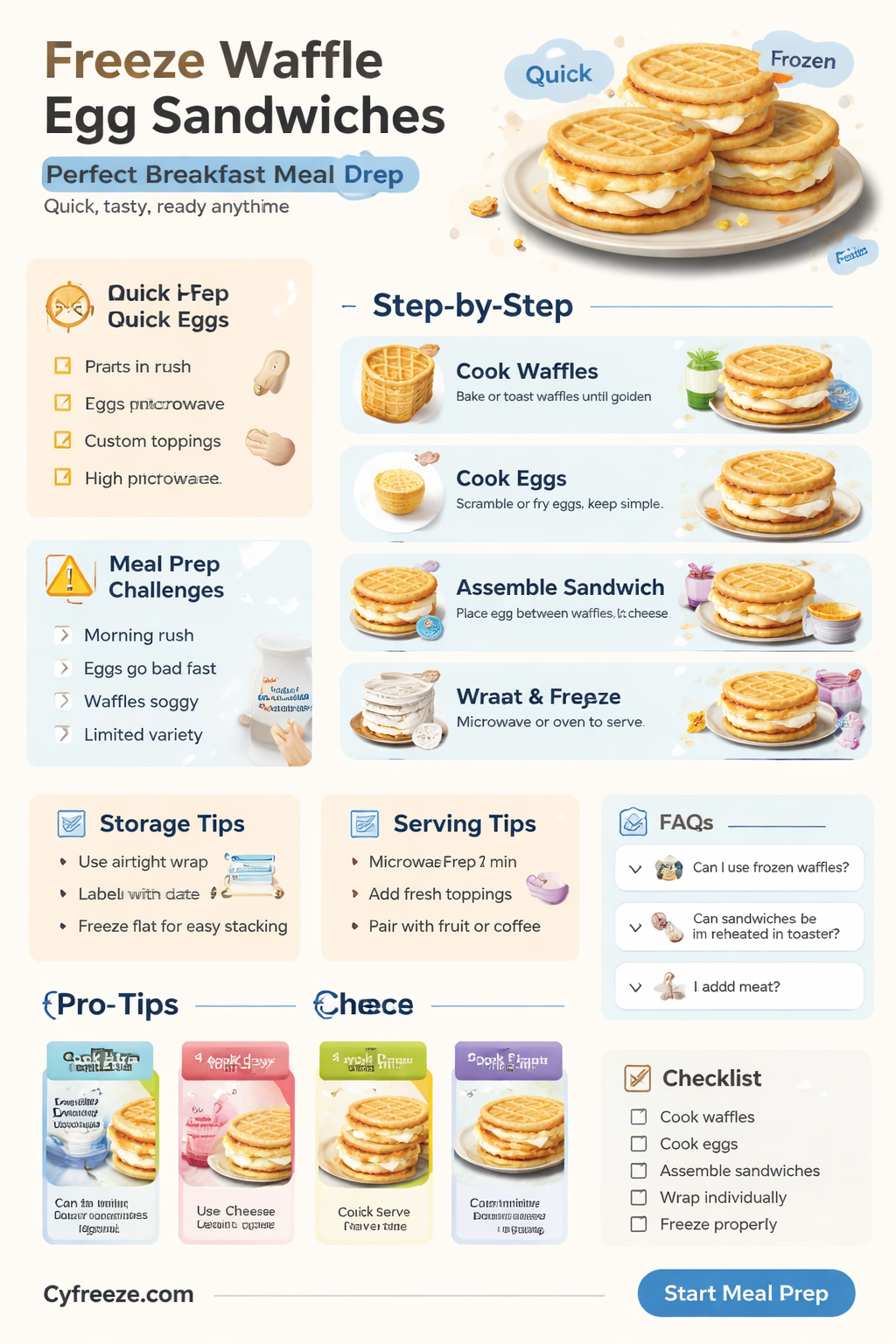 can you freeze a waffle egg snadwich