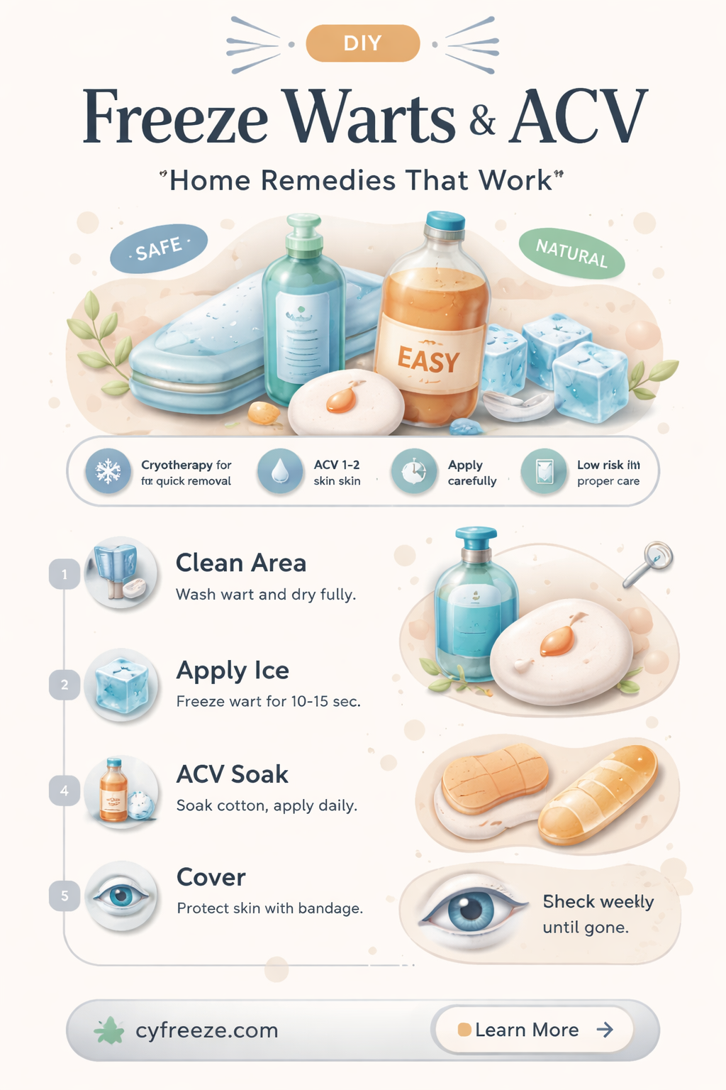 can you freeze a wart and use apple cider vinegar