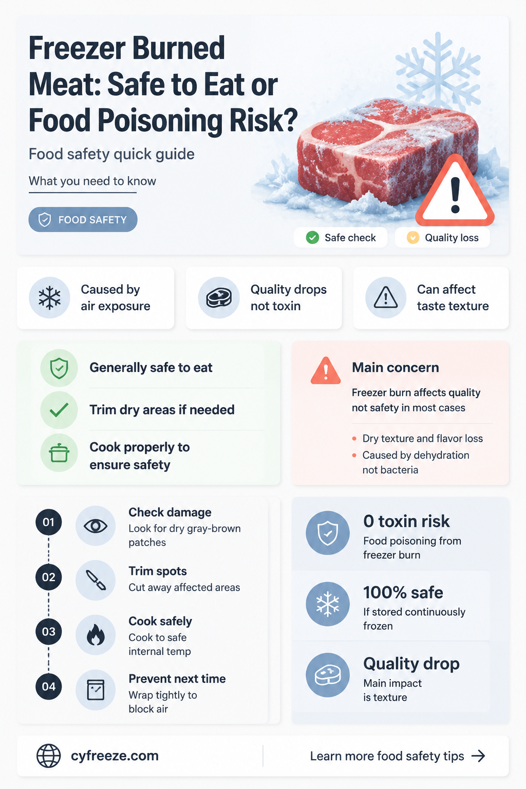 can you get food poisoning from freezer burned meat