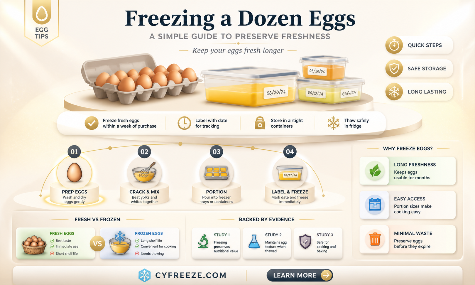 can you freeze a dozen eggs