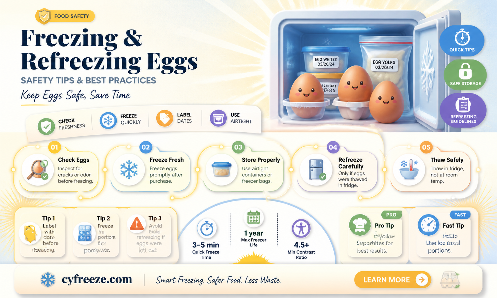 can you freeze and refreeze eggs