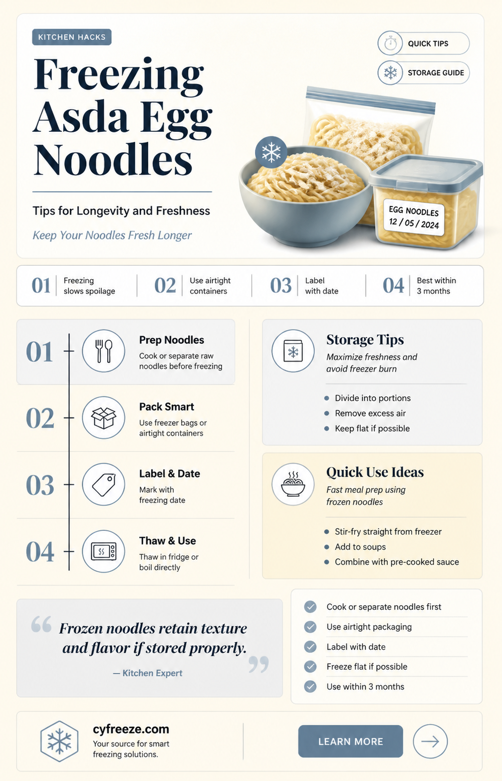 can you freeze asda egg noodles