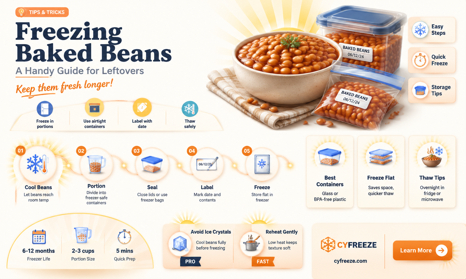 can you freeze baked beans after you cook them