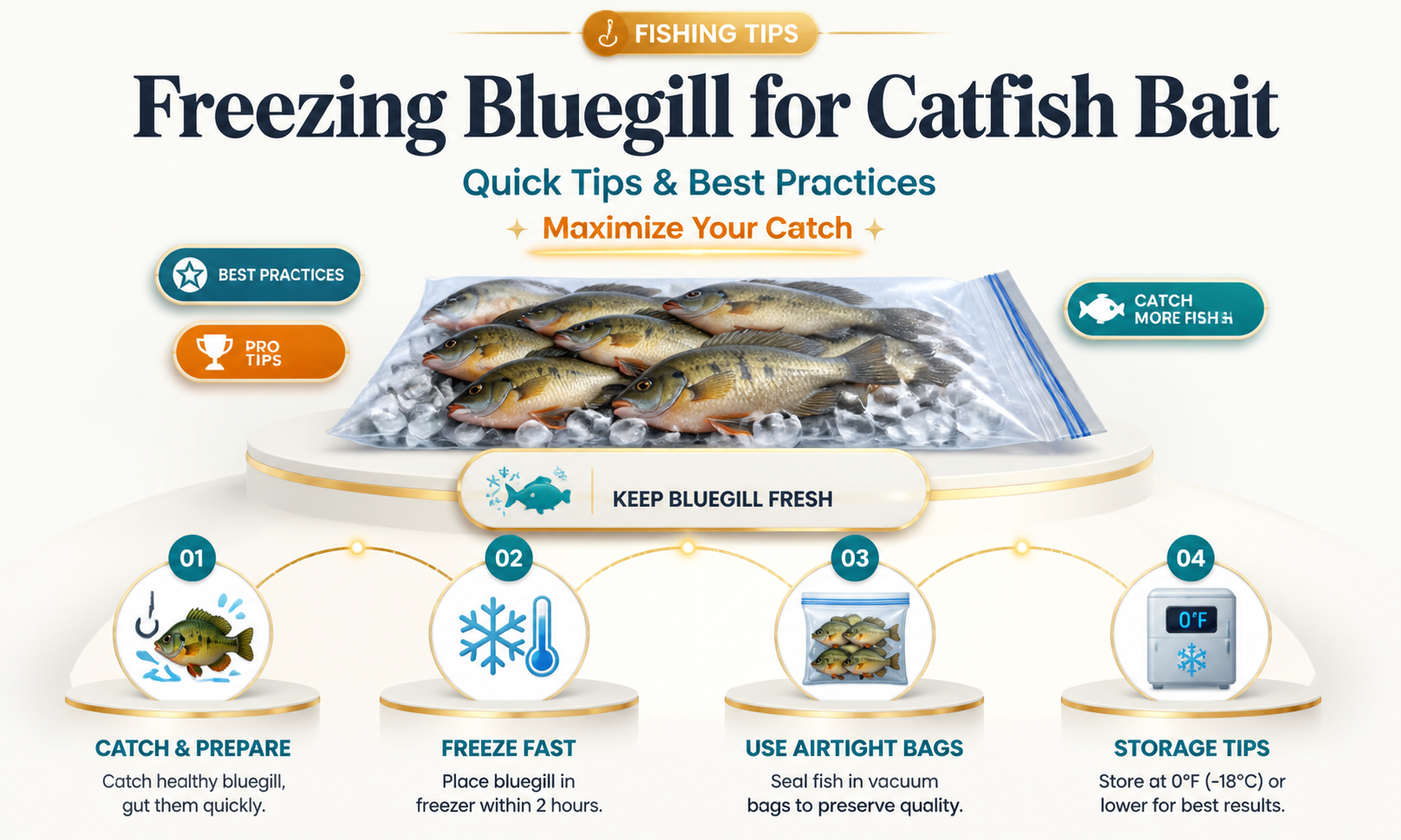can u freeze bluegill to use for bait gor catfish