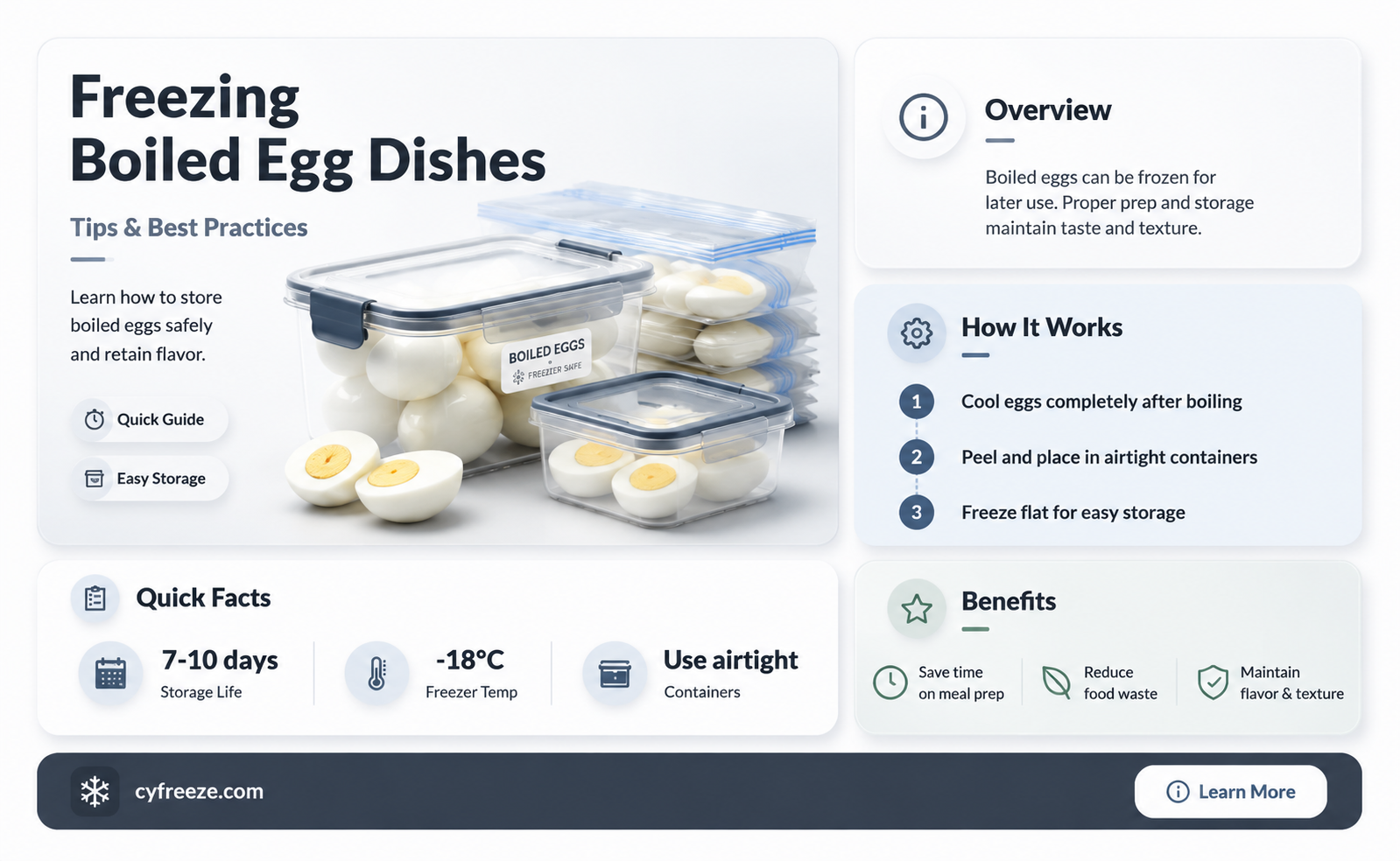 can you freeze dishes with boiled eggs