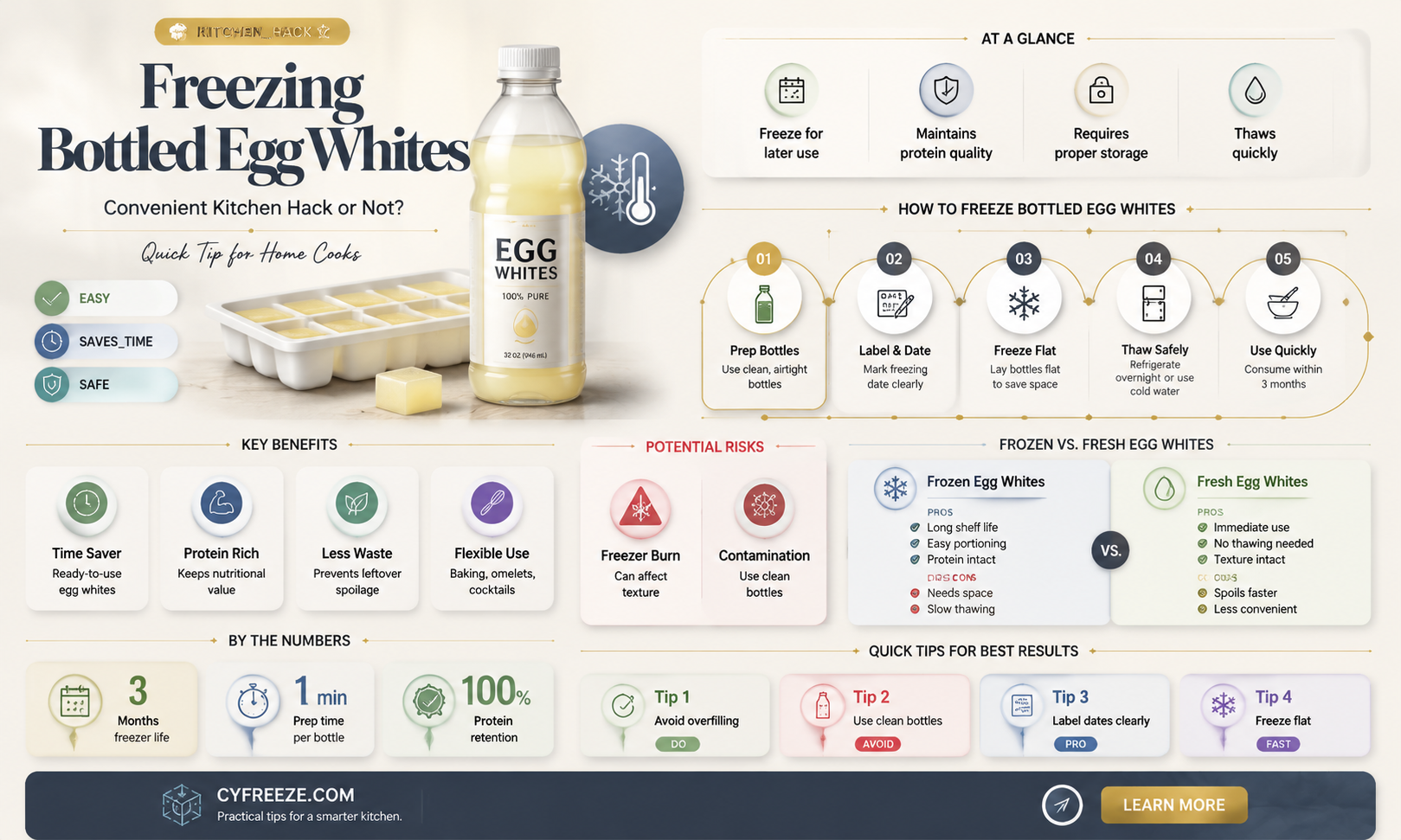can you freeze bottled egg whites