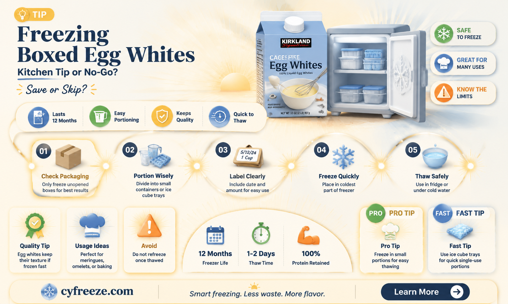 can you freeze boxed egg whites