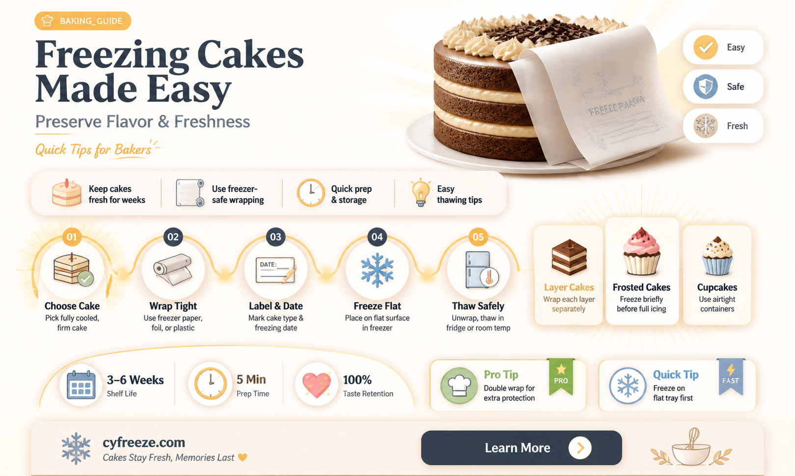can you freeze a cake using freezer paper
