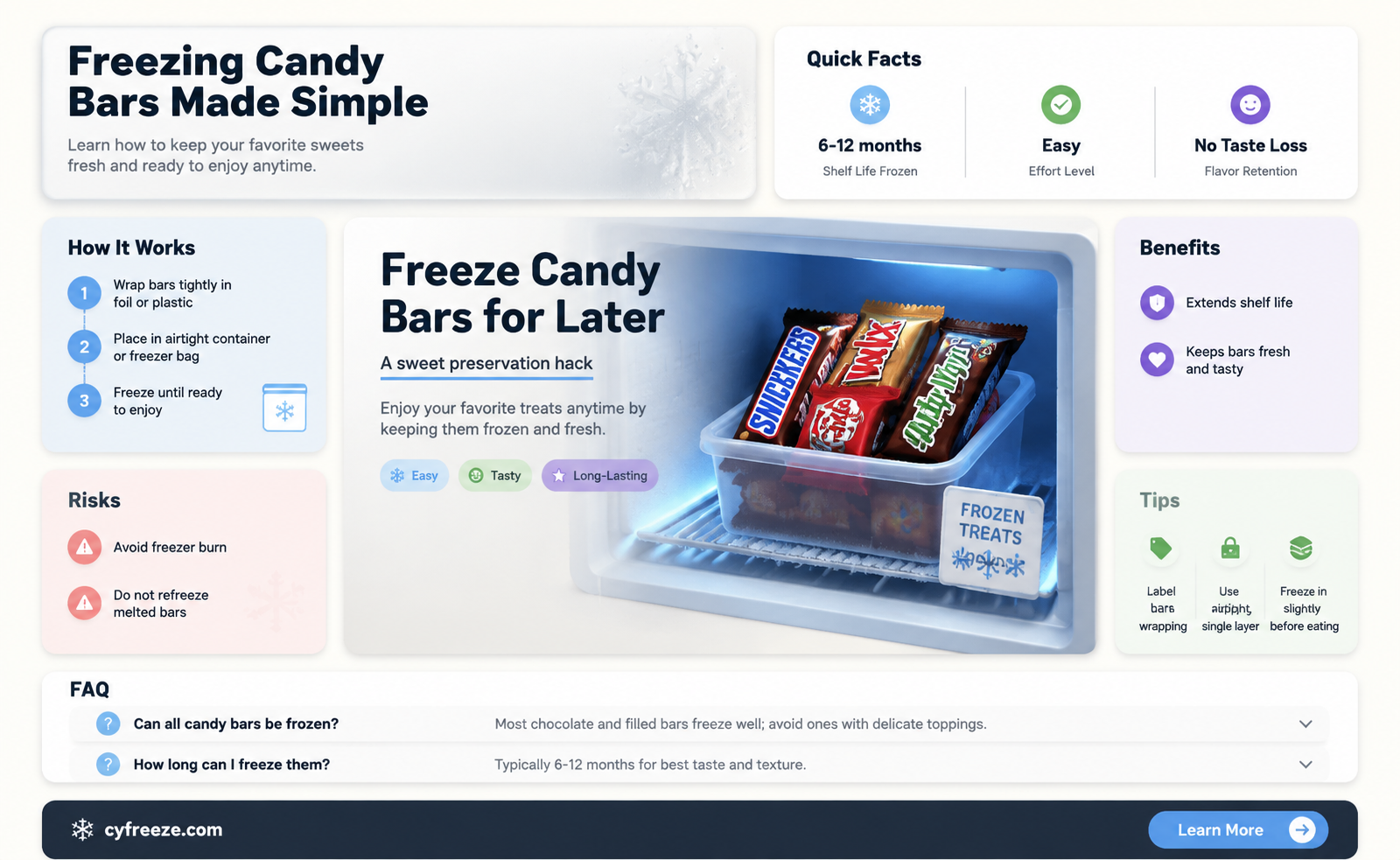 can you freeze candy bars for later use