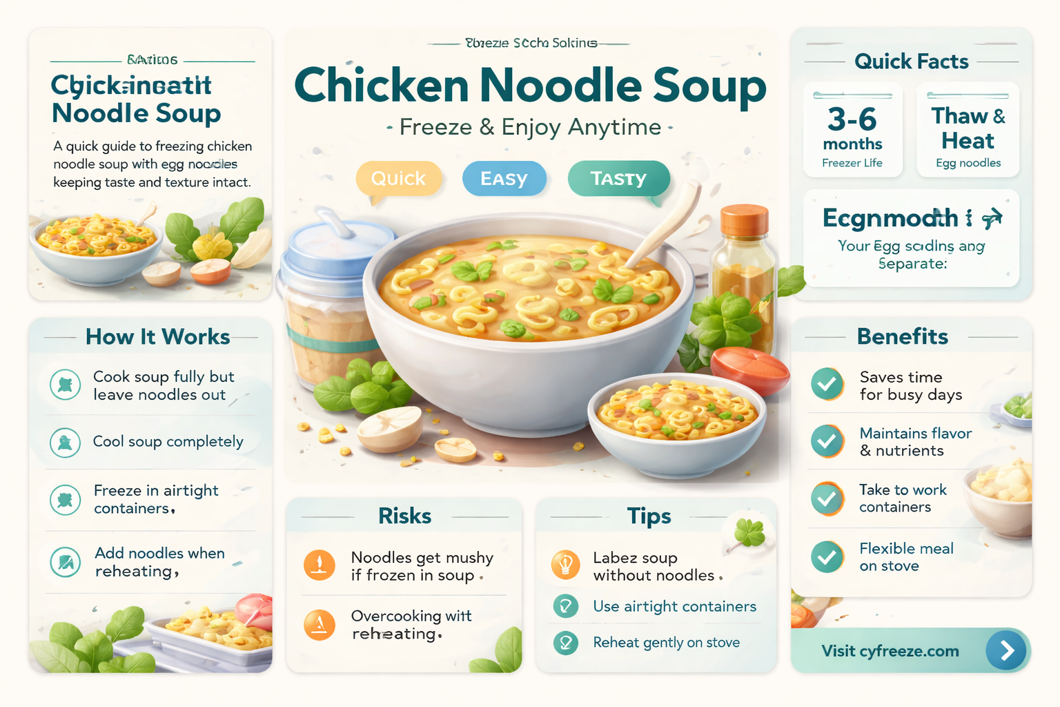 can you freeze chicken noodle soup with egg noodles