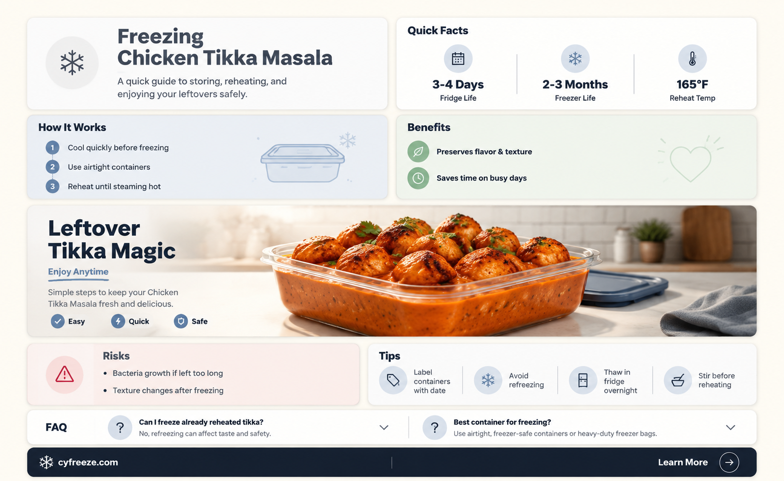 can you freeze chicken tikka masala