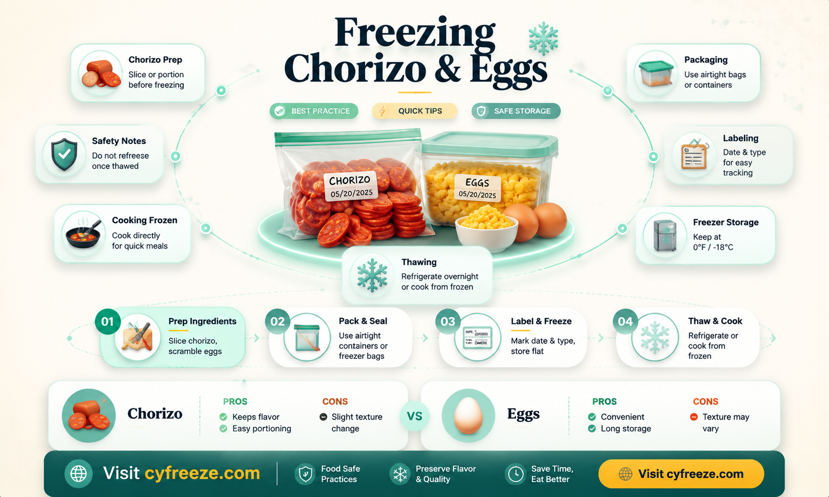 can you freeze chorizo and eggs