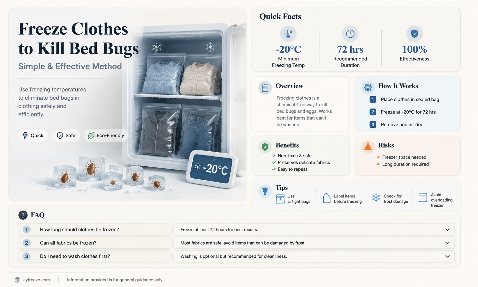 can you freeze clothes to get rid of bed bugs