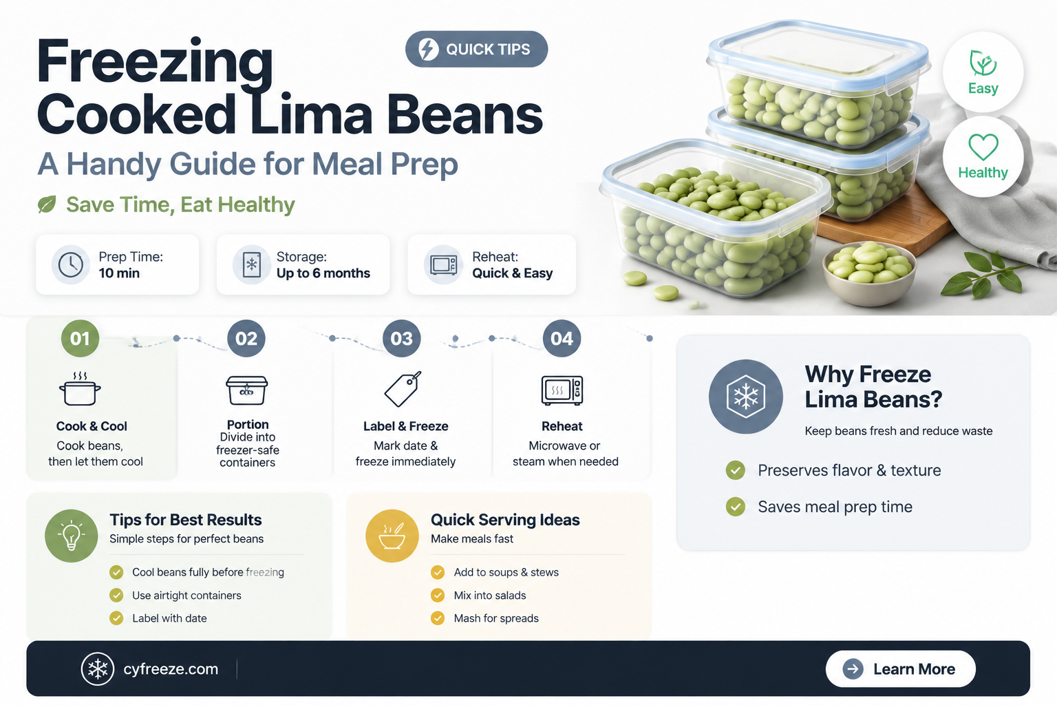 can you freeze cooked lima beans