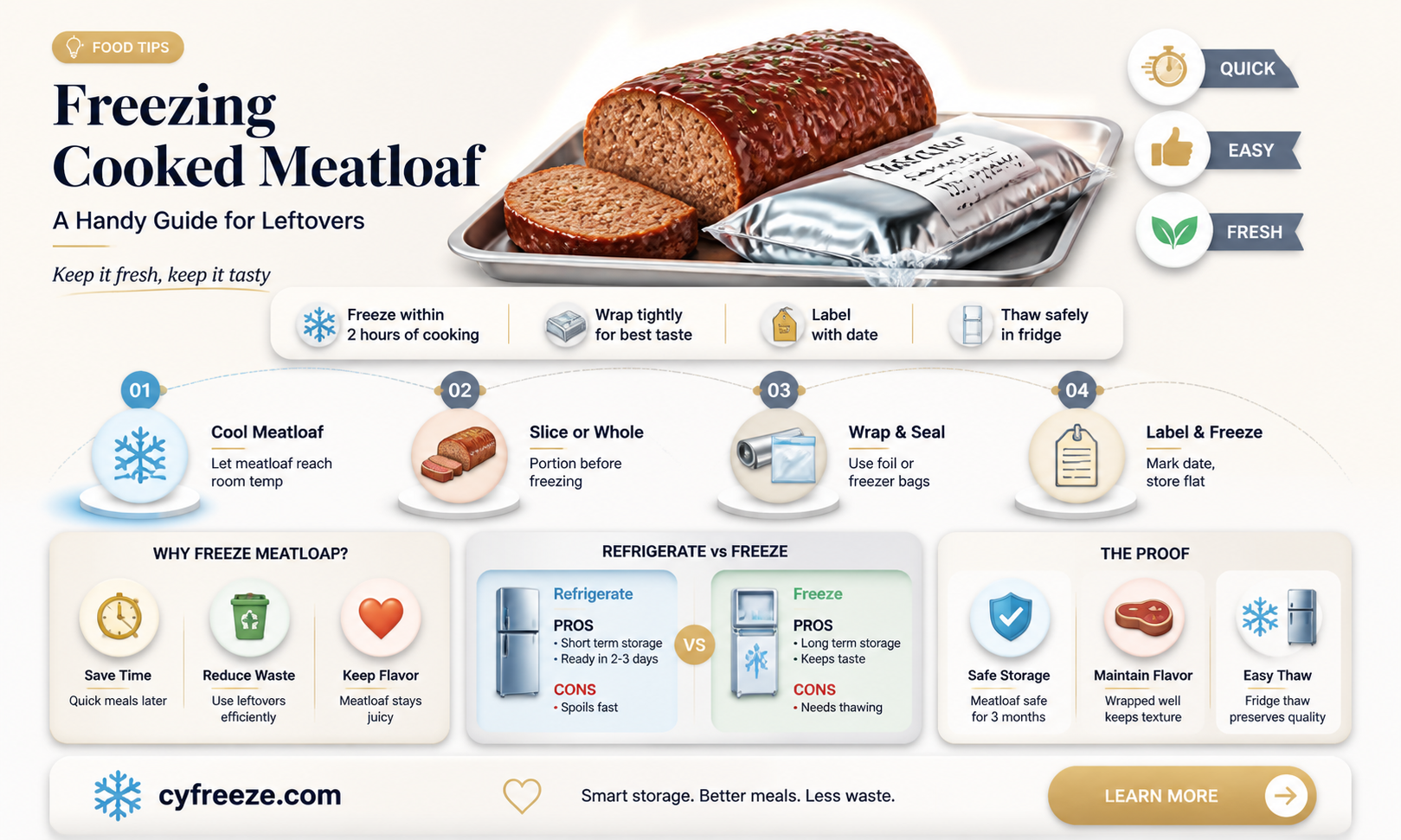 can you freeze a cooked meatloaf