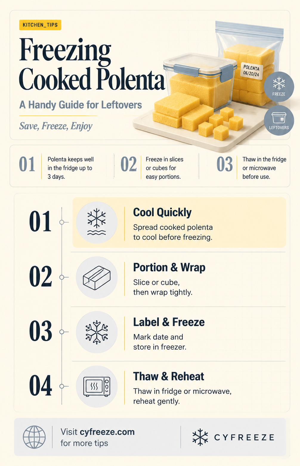 can you freeze cooked polenta
