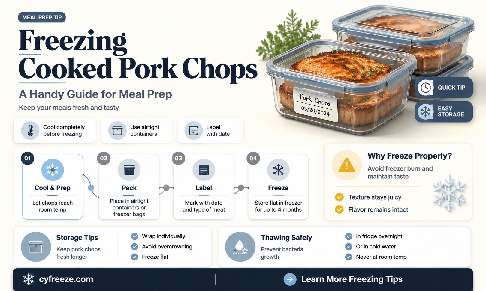 can you freeze cooked pork chops