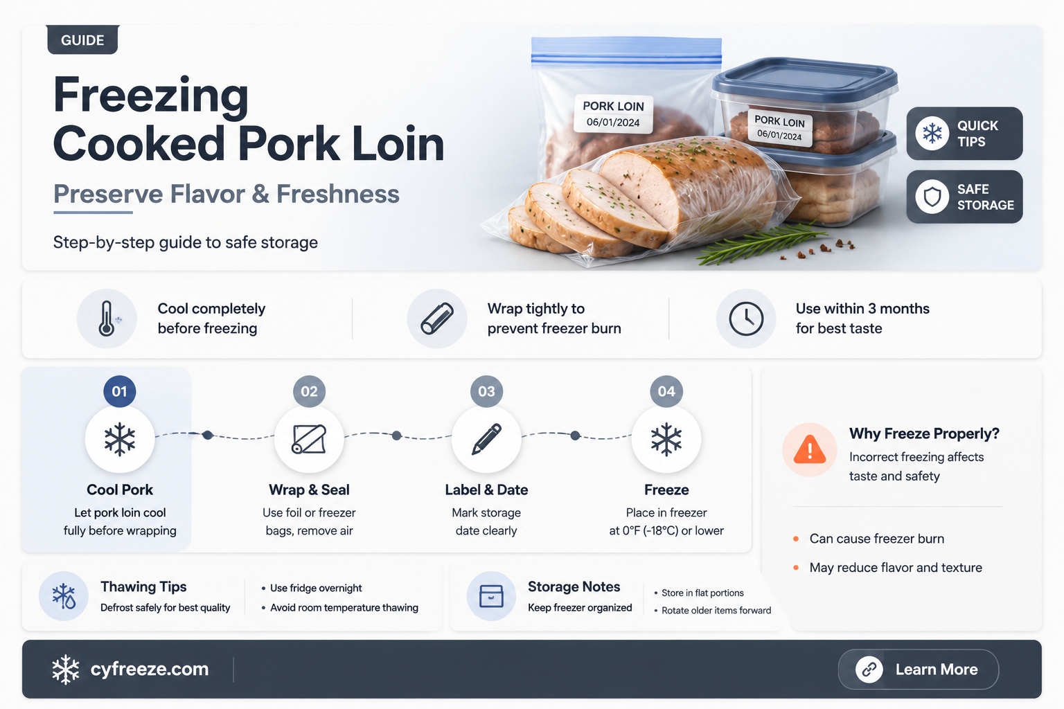 can you freeze cooked pork loin