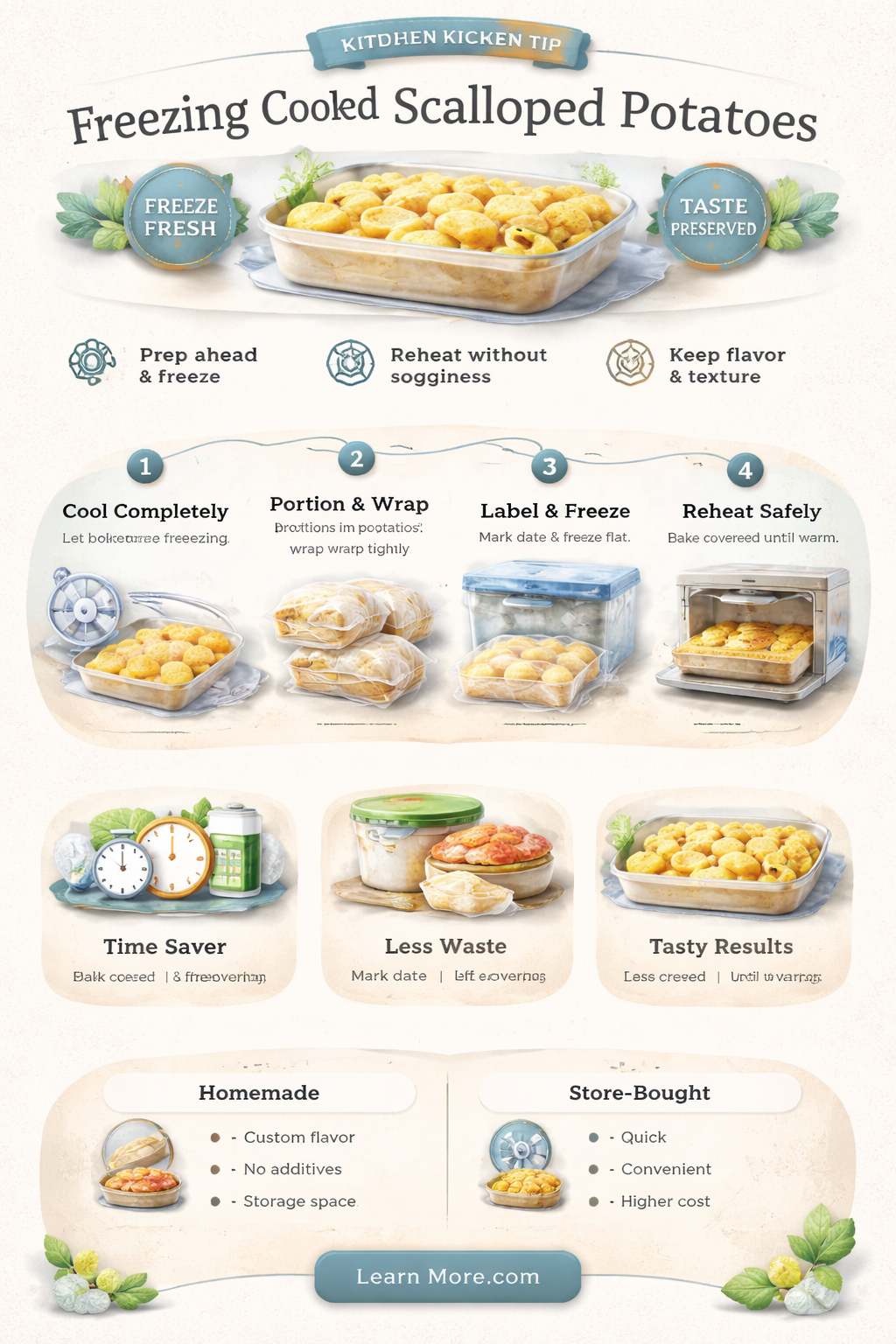 can you freeze cooked scalloped potatoes
